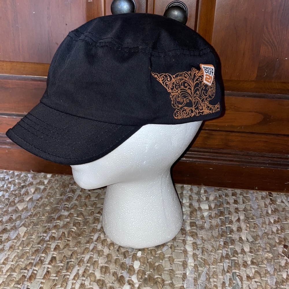 Womens AJM International black cotton polyester baseball cap hat small medium
